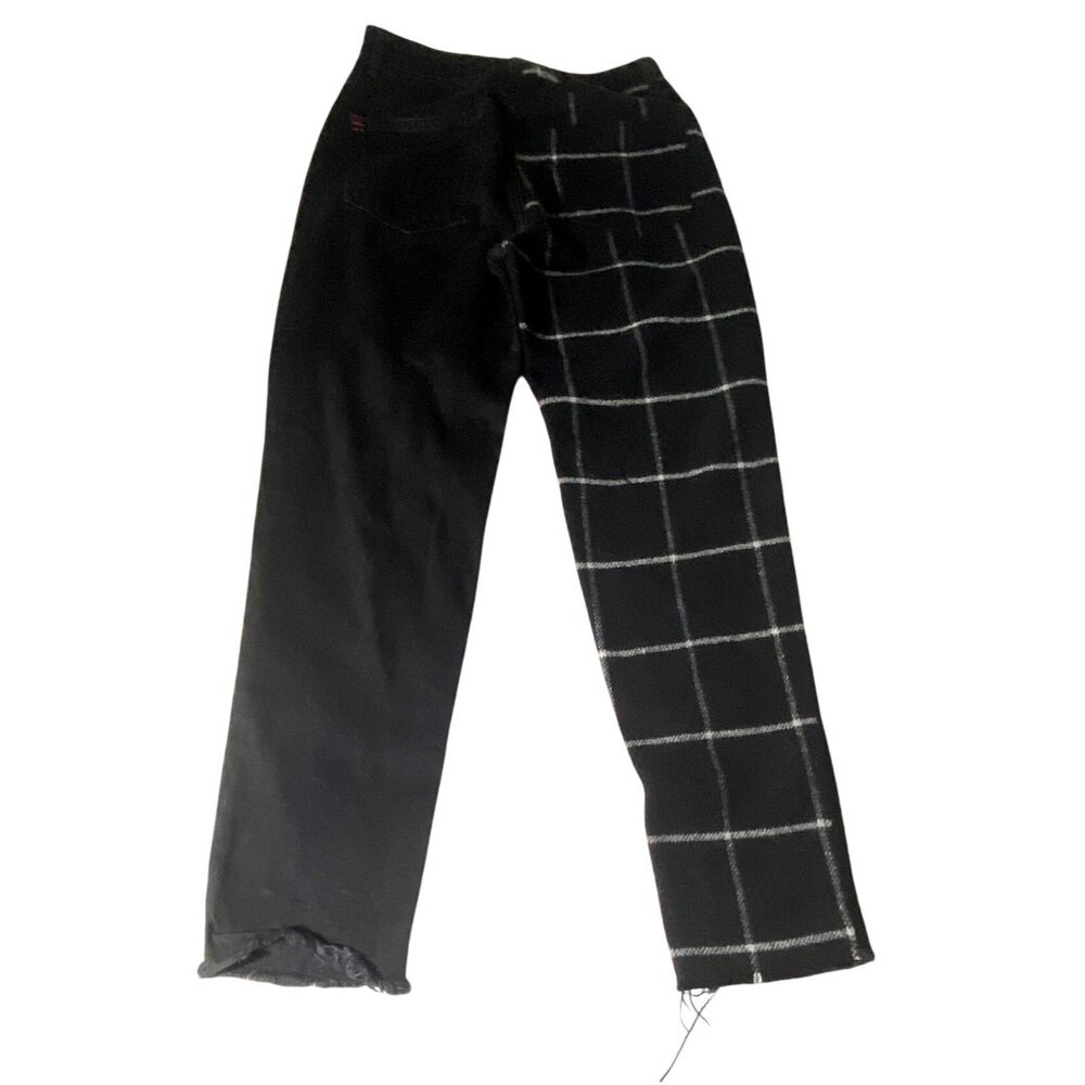 BDG Urban Outfitters Womens Mom High-Rise Jeans Waist 27 Black/Checkered Pattern